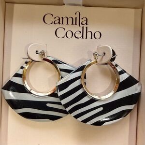 Camila Coelho zebra print earrings